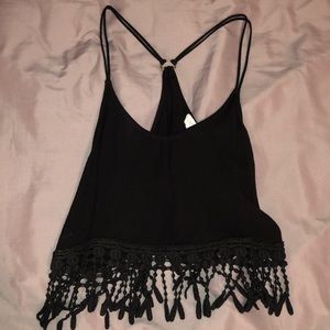 Forever 21 lace decor crop top tank